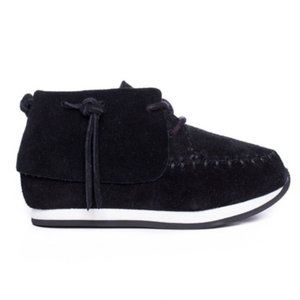 Unisex Akid "Stone" Suede Moccasin in Black - 9C